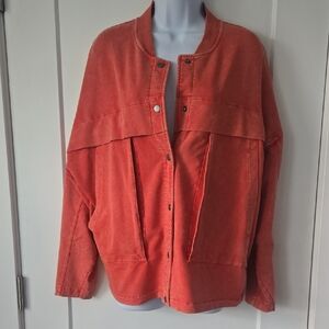 DG2 by Diane Gilman Orange Bomber Jacket Relaxed Fit